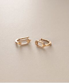 COCOSHNIK / ココシュニック ピアス・イヤリング | K10ダイヤモンド ケーブルチェーンモチーフ ワンタッチピアス