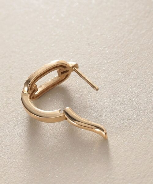 COCOSHNIK / ココシュニック ピアス・イヤリング | K10ダイヤモンド ケーブルチェーンモチーフ ワンタッチピアス | 詳細4