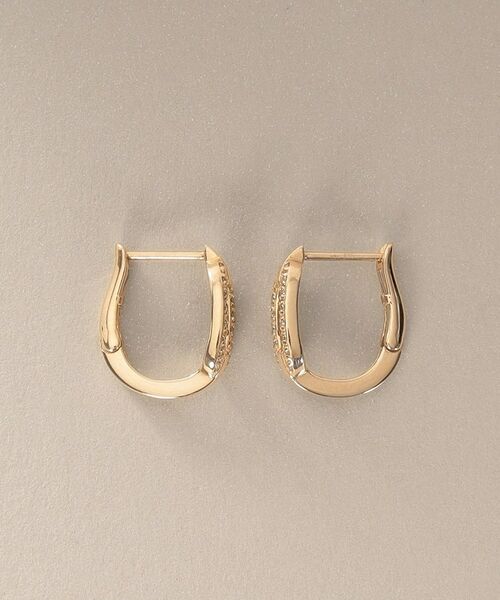 COCOSHNIK / ココシュニック ピアス・イヤリング | K10ダイヤモンド ケーブルチェーンモチーフ ワンタッチピアス | 詳細5