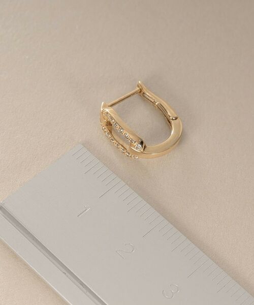 COCOSHNIK / ココシュニック ピアス・イヤリング | K10ダイヤモンド ケーブルチェーンモチーフ ワンタッチピアス | 詳細6