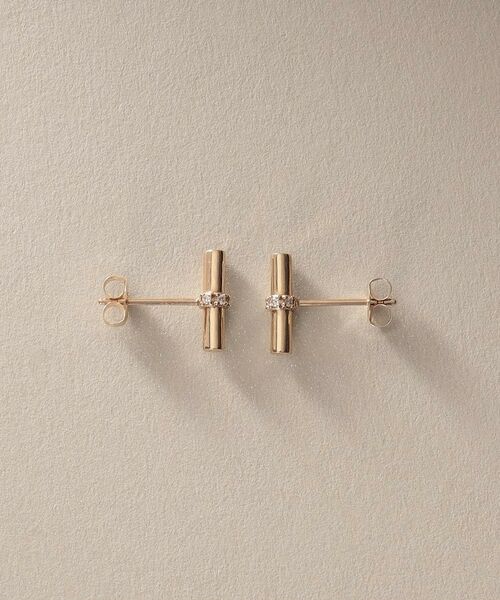 COCOSHNIK / ココシュニック ピアス・イヤリング | K10ダイヤモンド マンテルモチーフ スタッドピアス | 詳細3