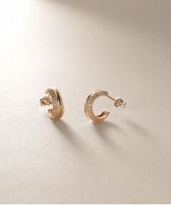 ココシュニック、ピアス イヤリング K18ミラーカット7連 フープピアス （ピアス・イヤリング