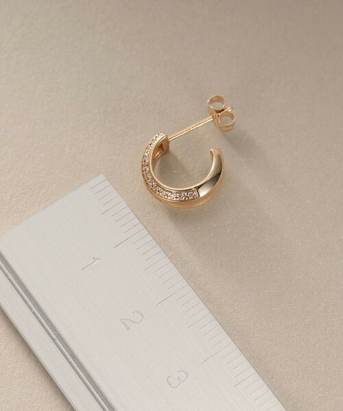 COCOSHNIK / ココシュニック ピアス・イヤリング | K10ダイヤモンド 逆アールフープ スタッドピアス | 詳細5