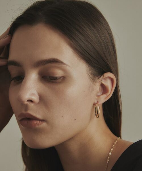 COCOSHNIK / ココシュニック ピアス・イヤリング | K10中空クロスダブル フープピアス | 詳細8