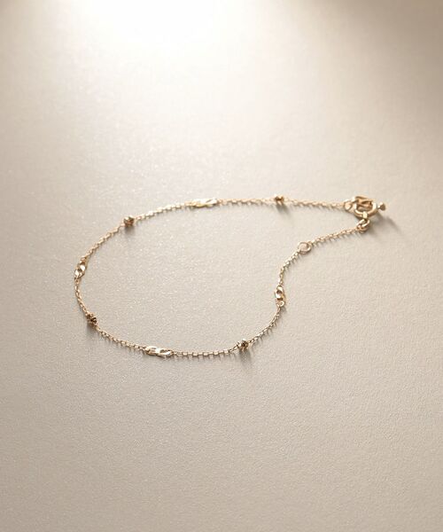 COCOSHNIK / ココシュニック ブレスレット・バングル | K18フラットキヘイ×カットビーズ ブレスレット | 詳細1