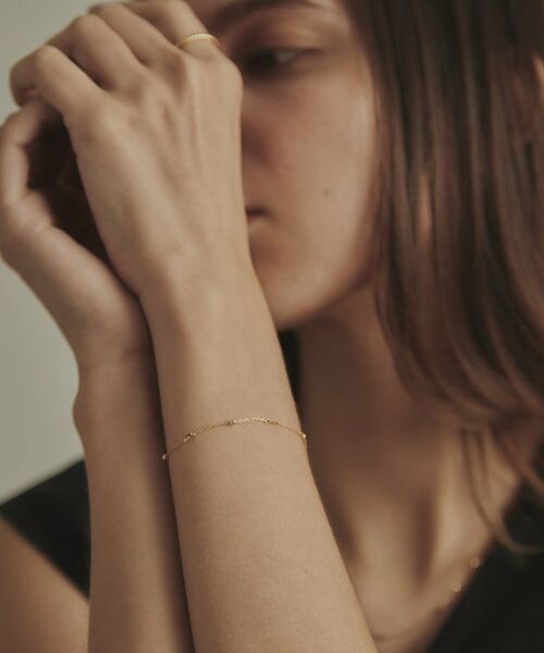 COCOSHNIK / ココシュニック ブレスレット・バングル | K18フラットキヘイ×カットビーズ ブレスレット | 詳細8