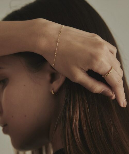 COCOSHNIK / ココシュニック ブレスレット・バングル | K18フラットキヘイ×カットビーズ ブレスレット | 詳細9