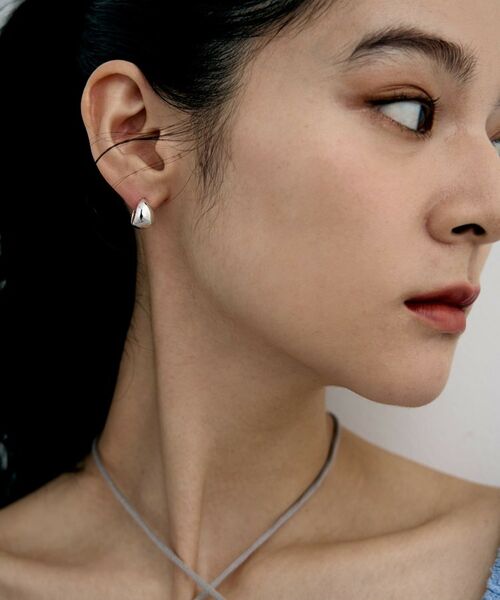 COCOSHNIK / ココシュニック ピアス・イヤリング | シルバー ハギーフープ ポインテッドワイドピアス | 詳細7