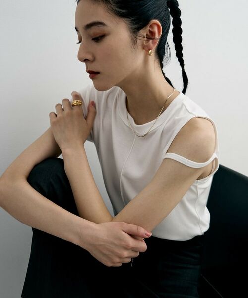 COCOSHNIK / ココシュニック ピアス・イヤリング | シルバー ハギーフープ ワイドピアス GP | 詳細6