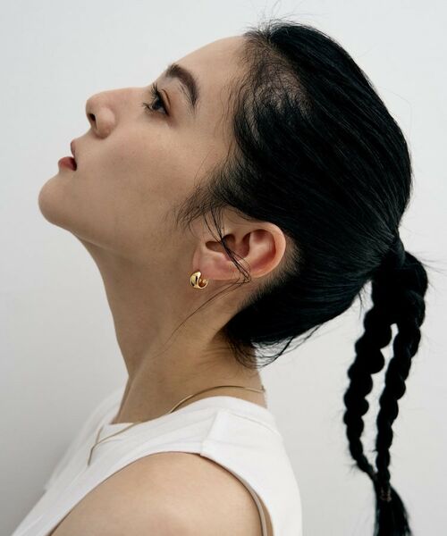 COCOSHNIK / ココシュニック ピアス・イヤリング | シルバー ハギーフープ ワイドピアス GP | 詳細9