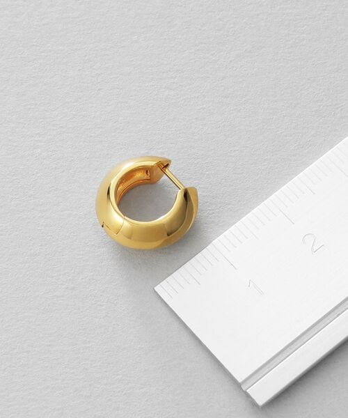 COCOSHNIK / ココシュニック ピアス・イヤリング | シルバー ハギーフープ リッジピアス GP | 詳細4