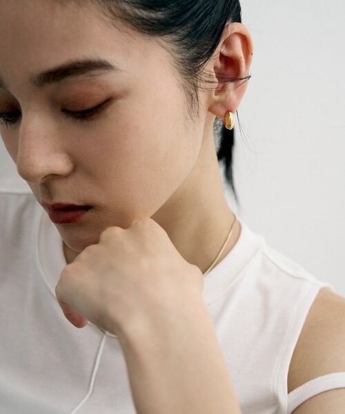COCOSHNIK / ココシュニック ピアス・イヤリング | シルバー ハギーフープ リッジピアス GP | 詳細8