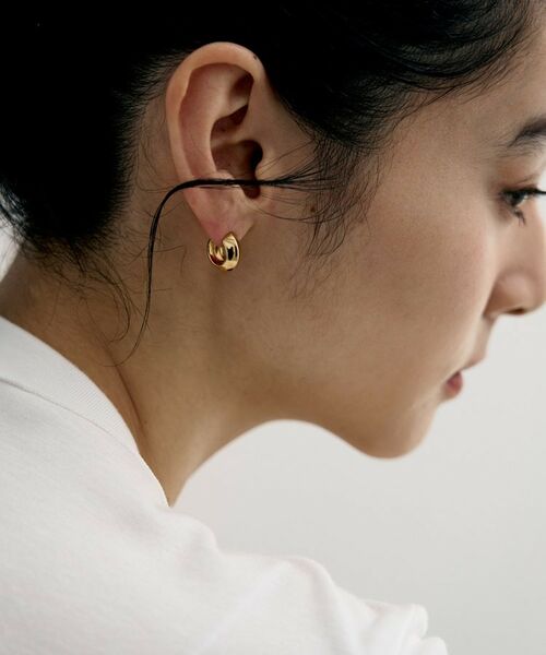 COCOSHNIK / ココシュニック ピアス・イヤリング | シルバー ハギーフープ リッジピアス GP | 詳細9