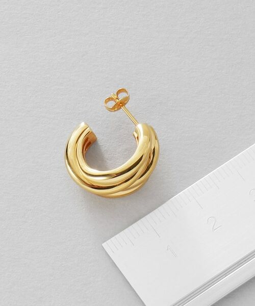 COCOSHNIK / ココシュニック ピアス・イヤリング | シルバー スモールフープ タングルドピアス GP | 詳細4