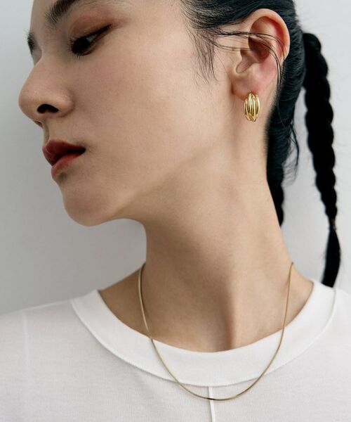 COCOSHNIK / ココシュニック ピアス・イヤリング | シルバー スモールフープ タングルドピアス GP | 詳細7