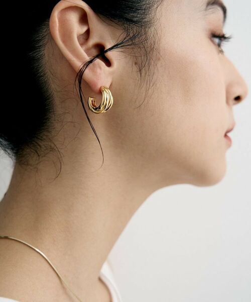 COCOSHNIK / ココシュニック ピアス・イヤリング | シルバー スモールフープ タングルドピアス GP | 詳細8