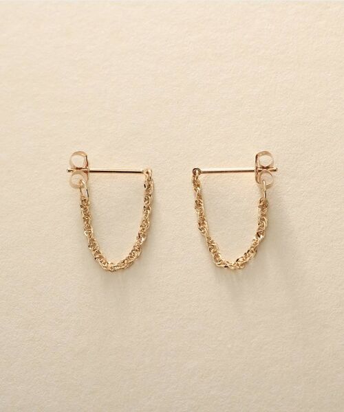 COCOSHNIK / ココシュニック ピアス・イヤリング | K10スクリューチェーン フープピアス | 詳細3