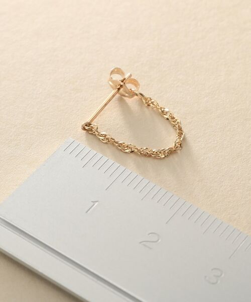 COCOSHNIK / ココシュニック ピアス・イヤリング | K10スクリューチェーン フープピアス | 詳細5