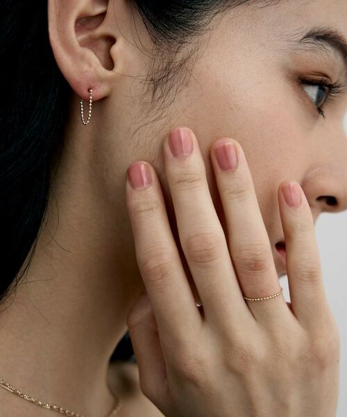 COCOSHNIK / ココシュニック ピアス・イヤリング | K10カットボールチェーン フープピアス | 詳細8