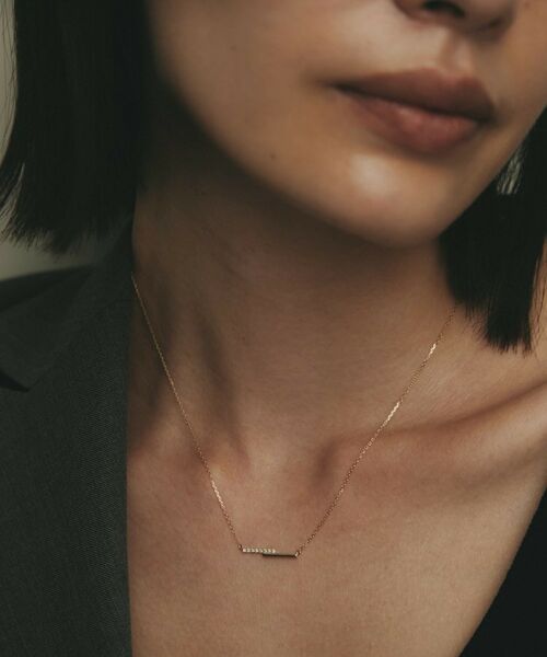 COCOSHNIK / ココシュニック ネックレス・ペンダント・チョーカー | K10ダイヤモンド ステップライン ネックレス | 詳細10