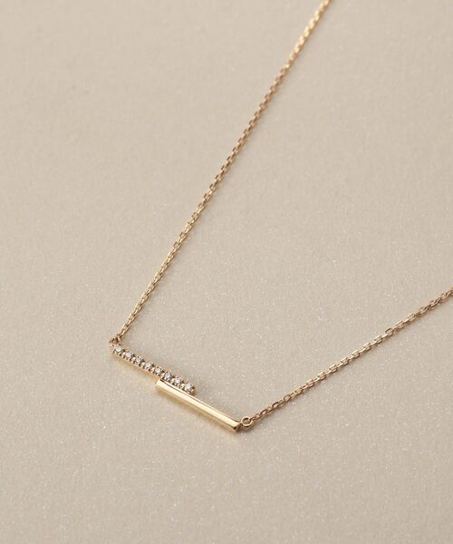 COCOSHNIK / ココシュニック ネックレス・ペンダント・チョーカー | K10ダイヤモンド ステップライン ネックレス | 詳細2
