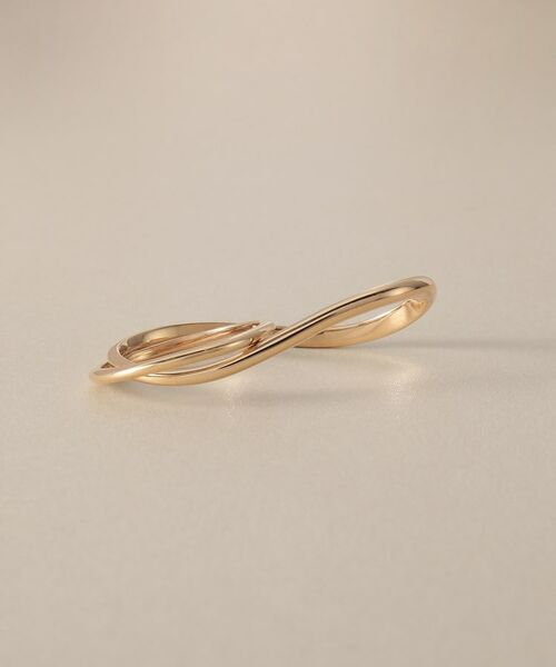 COCOSHNIK / ココシュニック リング | K10ウェーブラインダブルフィンガー リング | 詳細1