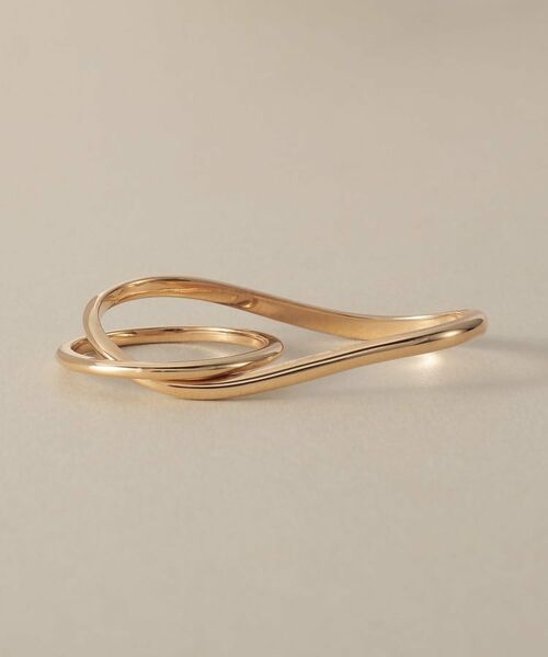 COCOSHNIK / ココシュニック リング | K10ウェーブラインダブルフィンガー リング | 詳細2