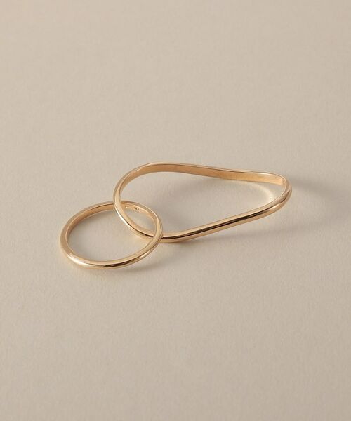 COCOSHNIK / ココシュニック リング | K10ウェーブラインダブルフィンガー リング | 詳細4