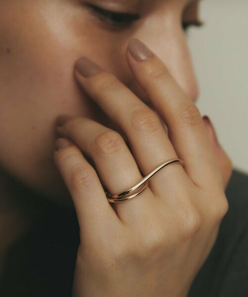 COCOSHNIK / ココシュニック リング | K10ウェーブラインダブルフィンガー リング | 詳細8