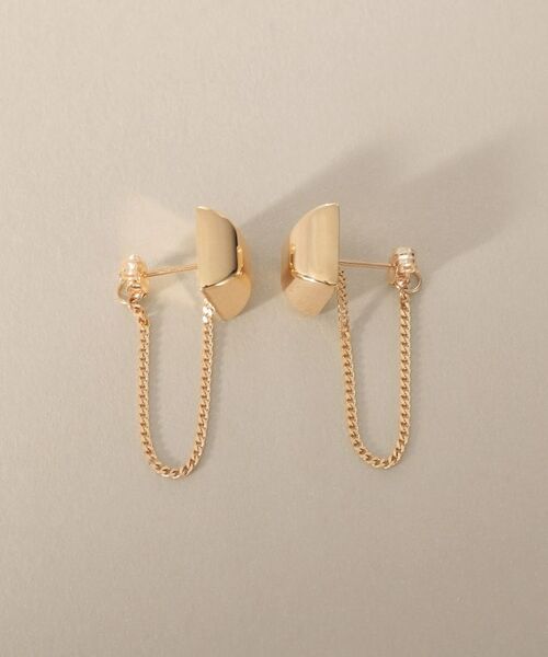 COCOSHNIK / ココシュニック ピアス・イヤリング | K10中空スクエアプリズム スタッドピアス | 詳細3