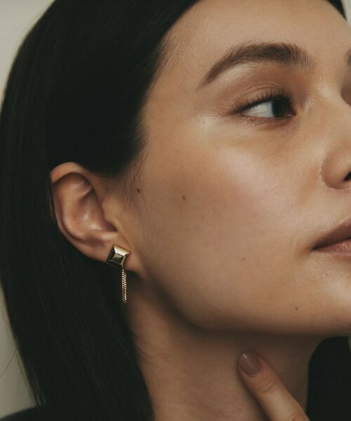 COCOSHNIK / ココシュニック ピアス・イヤリング | K10中空スクエアプリズム スタッドピアス | 詳細7