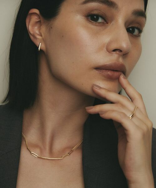 COCOSHNIK / ココシュニック ピアス・イヤリング | K10中空レクタングルピラミッド スタッドピアス | 詳細7