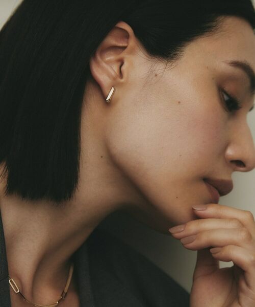 COCOSHNIK / ココシュニック ピアス・イヤリング | K10中空レクタングルピラミッド スタッドピアス | 詳細8