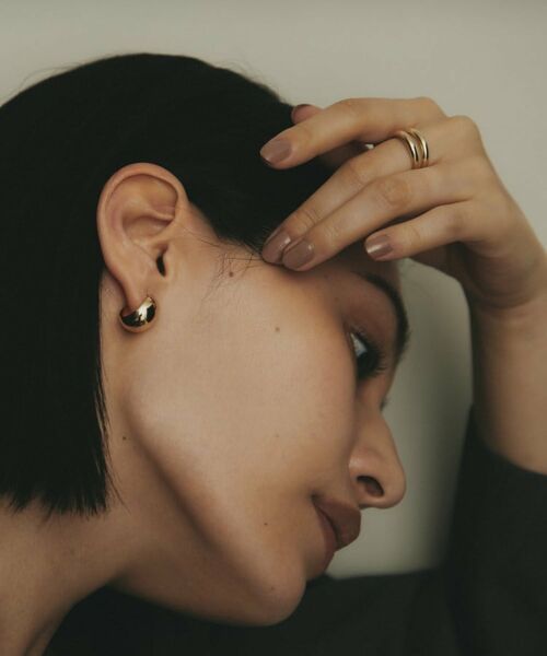 COCOSHNIK / ココシュニック ピアス・イヤリング | K10月甲 フープピアス太 | 詳細7