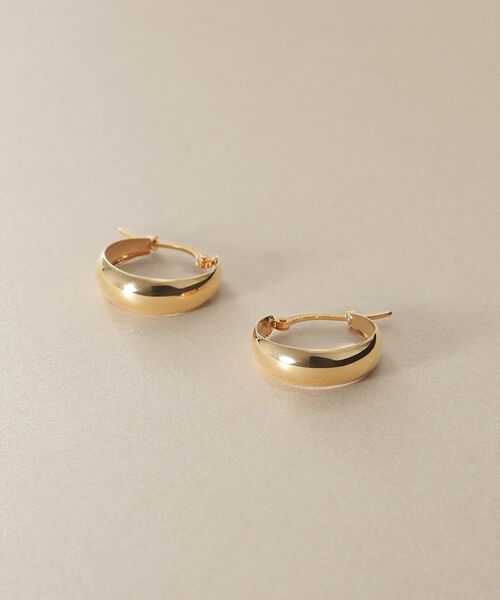 COCOSHNIK / ココシュニック ピアス・イヤリング | K10月甲 フープピアス細 | 詳細1