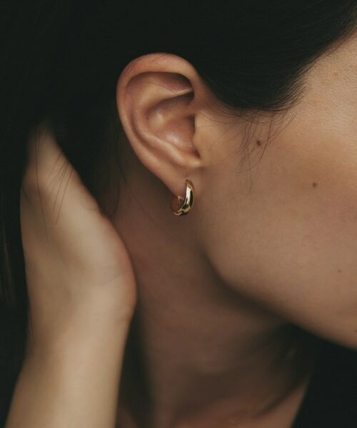 COCOSHNIK / ココシュニック ピアス・イヤリング | K10月甲 フープピアス細 | 詳細8