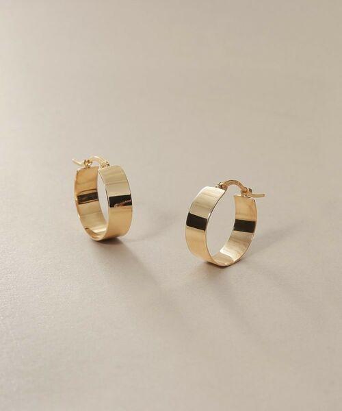 COCOSHNIK/ココシュニック K10平板 フープピアス イエローゴールド(100) 00