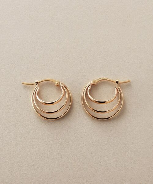 COCOSHNIK / ココシュニック ピアス・イヤリング | K10甲丸グラデトリプル フープピアス | 詳細3