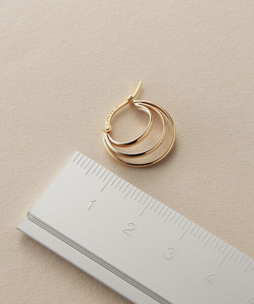 COCOSHNIK / ココシュニック ピアス・イヤリング | K10甲丸グラデトリプル フープピアス | 詳細4