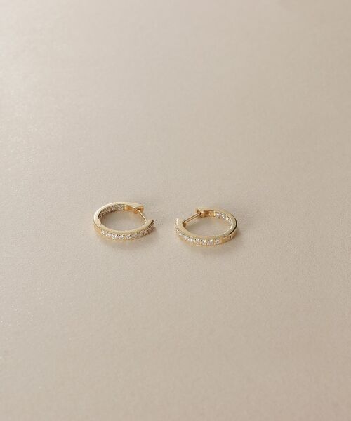 COCOSHNIK / ココシュニック ピアス・イヤリング | K10ダイヤモンド インサイドダイヤ 中折れピアス | 詳細1
