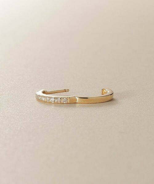 COCOSHNIK / ココシュニック ピアス・イヤリング | K10ダイヤモンド インサイドダイヤ 中折れピアス | 詳細3