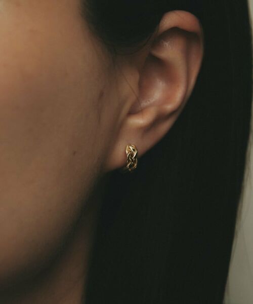 COCOSHNIK / ココシュニック ピアス・イヤリング | K10三つ編 ワンタッチピアス | 詳細8