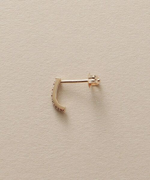 COCOSHNIK / ココシュニック ピアス・イヤリング | K10ダイヤモンド カーブライン スタッドピアス細 | 詳細3