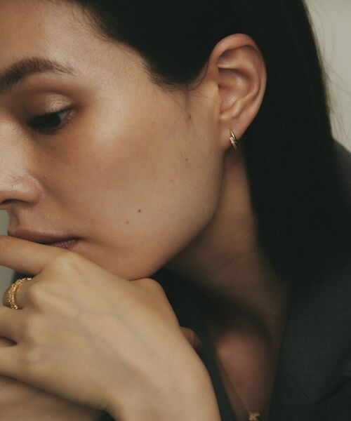 COCOSHNIK / ココシュニック ピアス・イヤリング | K18ダイヤモンド オーバーラップ ワンタッチピアス | 詳細7