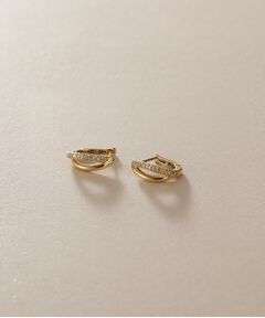 COCOSHNIK / ココシュニック ピアス・イヤリング | K18ダイヤモンド クロスライン ワンタッチピアス