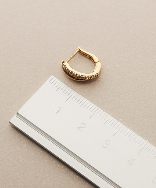 COCOSHNIK / ココシュニック ピアス・イヤリング | K18ダイヤモンド クロスライン ワンタッチピアス | 詳細4