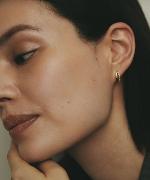 COCOSHNIK / ココシュニック ピアス・イヤリング | K18ダイヤモンド クロスライン ワンタッチピアス | 詳細8