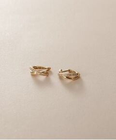 COCOSHNIK / ココシュニック ピアス・イヤリング | K18ダイヤモンド Xライン ワンタッチピアス