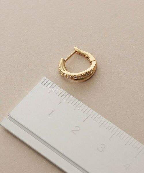 COCOSHNIK / ココシュニック ピアス・イヤリング | K18ダイヤモンド Xライン ワンタッチピアス | 詳細4