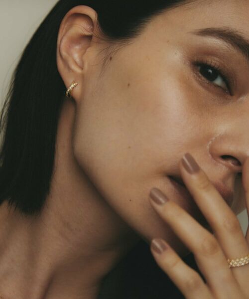 COCOSHNIK / ココシュニック ピアス・イヤリング | K18ダイヤモンド Xライン ワンタッチピアス | 詳細7